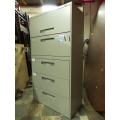 Global Grey 5 Drawer Lateral File Cabinet, Locking